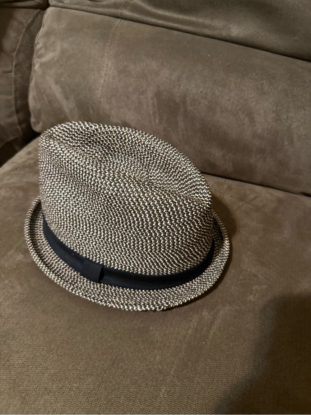 Converse Black and Tan Straw Fedora Hat for Kids